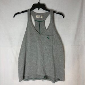 Womens Abercrombie Fitch Racerback Tank Top Grey Shirt Size M.            AW